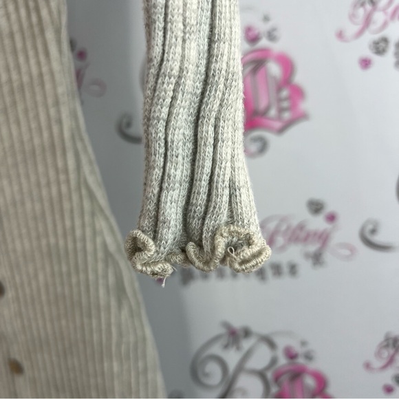 Fashion Nova dress buttons stretchy off shoulder Cream Knit ribbed white - Picture 4 of 10